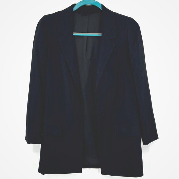 AllSaints Jackets & Blazers - AllSaints Womens Aleida Blazer 0 Black Open Front Longline Minimalist Workwear
